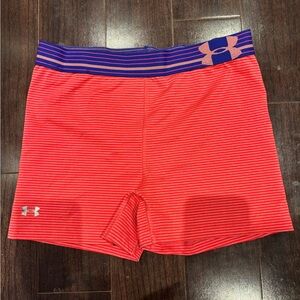 Under Armour Red and Purple Striped Shorts